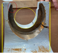 Breakage caused by incorrect use of a portable hydraulic press_1